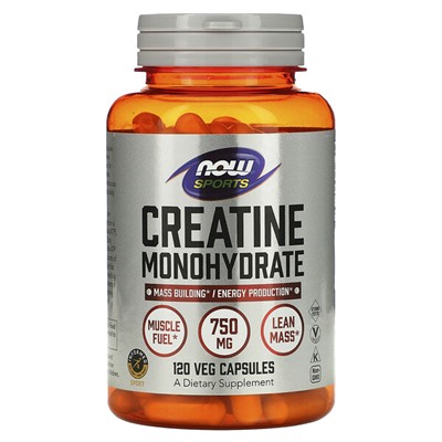 NOW Foods Sports, Creatine Monohydrate, 750 mg, 120 Veg Capsules