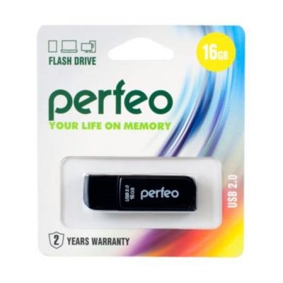 USB-флеш-накопитель PERFEO 16GB C10 Black {Тайвань}