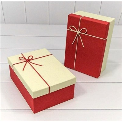 Набор подарочных коробок 3 в 1 прямоугольник 23*16*9.5 см С кожаным бантом 440944