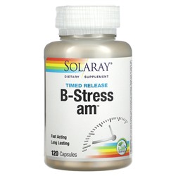 Solaray Timed Release B-Stress AM, 120 Capsules