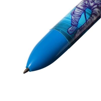 Ручка шариковая автоматическая Calligrata "Космонавт", 6 цветов,  МИКС