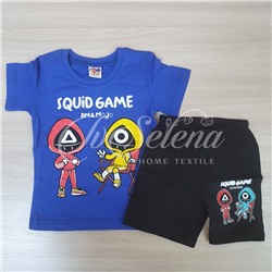 Костюм детский с шортами синий "squid game"
