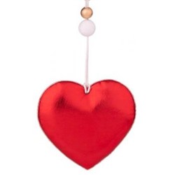 Новогоднее подвесное украшение "Красное сердечко" из полиуретана 8,5х1,5х8 см 86373 Феникс-Презент {Россия}
