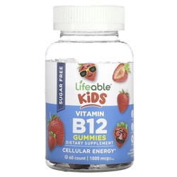 Lifeable Kids Vitamin B12 Gummies, Natural Strawberry, 500 mcg, 60 Gummies