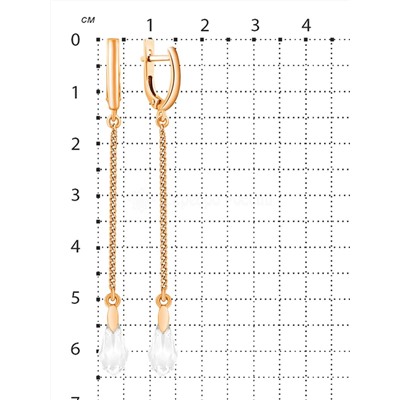 Серьги из золочёного серебра с кристаллами Swarovski 925 пробы с00104з