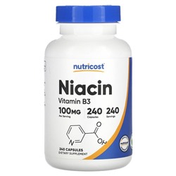Nutricost Niacin, 100 mg, 240 Capsules