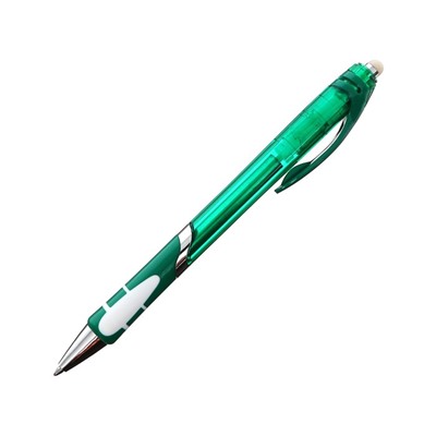 Ручка шариковая со стираемыми чернилами, линия 0,8 мм, автоматическая, стержень синий, корпус тонированный с резиновым держателем