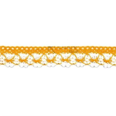 Кружево вязаное "на коклюшках" 2 см ярко-желтый 13.65 м