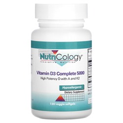 Nutricology Vitamin D3 Complete 5000, 120 Veggie Softgels