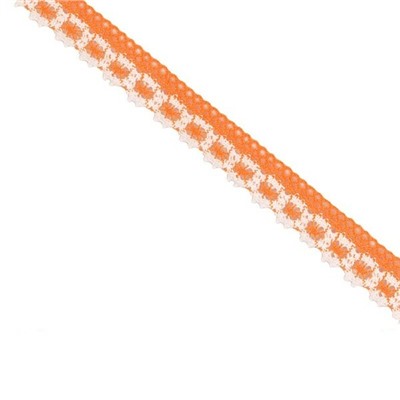 Кружево вязаное "на коклюшках" 2 см оранжевый 13.65 м
