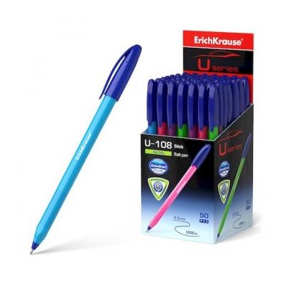 Ручка шариковая U-108 Neon Stick Ultra Glide Technology синяя 1.0мм 58092 Erich Krause {Индия}