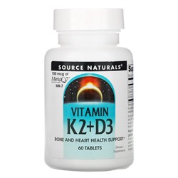 Source Naturals Vitamin K2 + D3, 60 Tablets