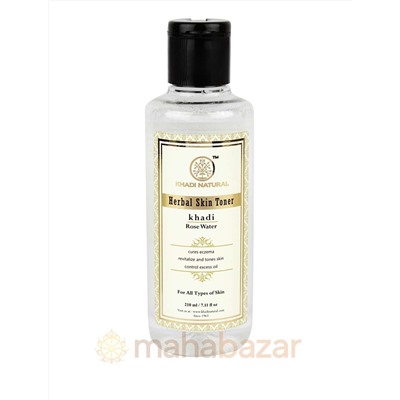 Тоник для кожи Розовая вода, 210 мл, производитель Кхади; Rosewater Herbal Skin Toner, 210 ml, Khadi