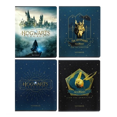 Тетрадь 48 листов клетка "-Hogwarts Legacy-Гарри Поттер", обложка мелованный картон, скругленные углы, блок 65 г/м2, 5В МИКС