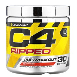 Cellucor C4 Ripped, Explosive Pre-Workout, Fruit Punch, 6.34 oz (180 g)