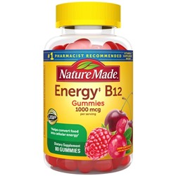 Nature Made Energy B-12 Adult Gummies Cherry & Wild Berries -- 80 Gummies