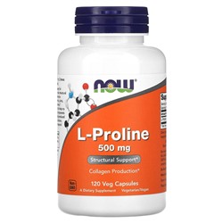 NOW Foods L-Proline, 500 mg, 120 Veg Capsules
