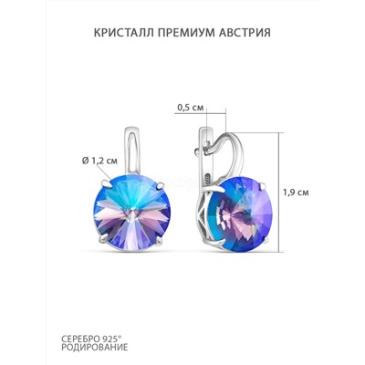 Кольцо из серебра с кристаллом Swarovski Бургундия родированное