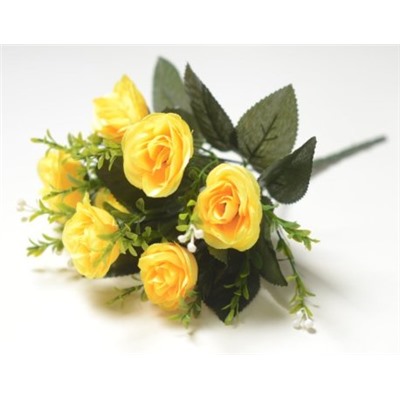 Искусственные цветы, Ветка в букете роза 7 голов  (1010237)