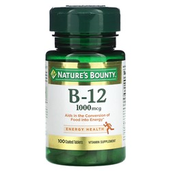 Nature's Bounty Vitamin B-12, 1,000 mcg, 100 Coated Tablets