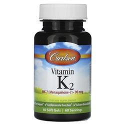 Carlson Vitamin K2, 90 mcg, 60 Soft Gels