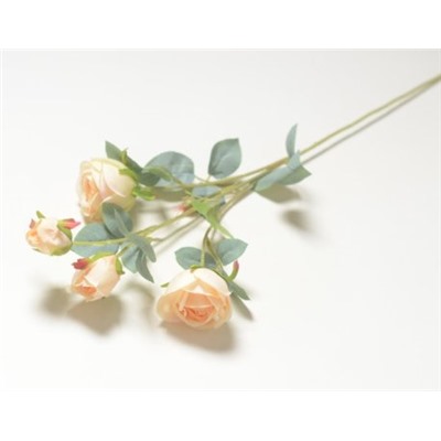 Искусственные цветы, Ветка розы 2 головы + 2 бутона (1010237)