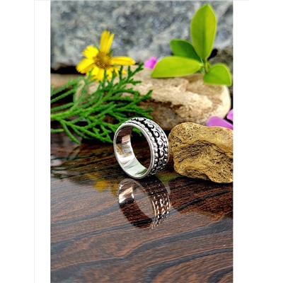 Серебряное кольцо с вращающимися элементами, 7.20 г, размер - 22; Silver ring with Spinner, 7.20 g, Size - 13