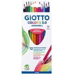 Карандаши акварельные 12цв  Giotto COLORS 3.0 трехгранные 277100 Fila {Индонезия}