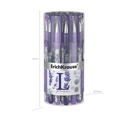 Ручка шариковая ErichKrause "ColorTouch Lavender", узел 0.7 мм, синяя, тонкое письмо, резиновый держатель, стержень с дизайном, микс