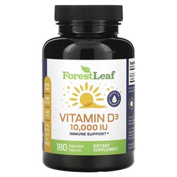 Forest Leaf Vitamin D3, 250 mcg (10,000 IU), 180 Vegetable  Capsules