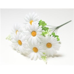 Искусственные цветы, Ветка в букете ромашка 7 веток (разобранный) (1010237) белый