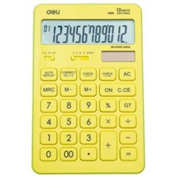 Калькулятор 12 разрядов Touch EM01551 108х15х175 мм желтый (1176686) Deli {Китай}