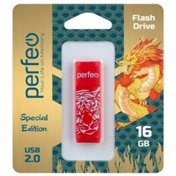 USB-флеш-накопитель PERFEO 16GB C04 Red Tiger {Россия}