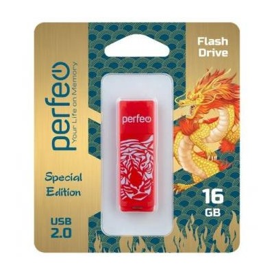 USB-флеш-накопитель PERFEO 16GB C04 Red Tiger {Россия}