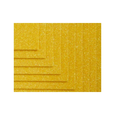 Фоамиран 50*50 см 2 мм Желтый с блестками 10 шт/уп