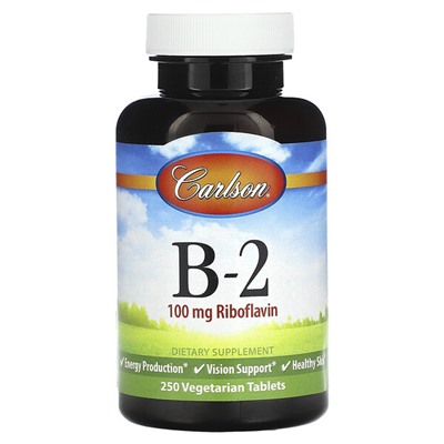 Carlson B-2, 100 mg, 250 Vegetarian Tablets