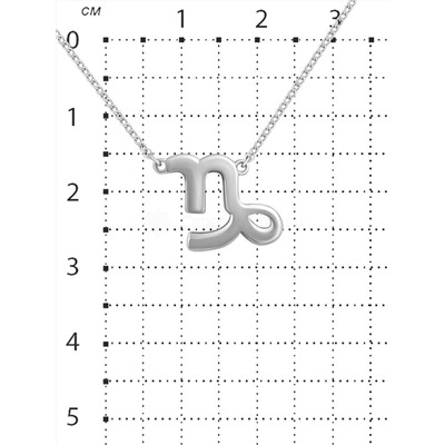 Колье из родированного серебра - Козерог