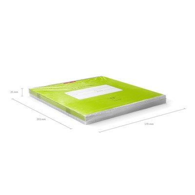 Тетрадь 12 листов в клетку ErichKrause "Bright "Классика", обложка мелованный картон, блок офсет 100% белизны, зеленая