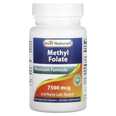 Best Naturals Methyl Folate, 7,500 mcg, 60 Vegetarian Capsules