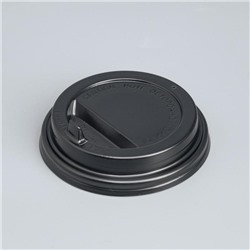 Крышка для стакана "Черная" клапан, диаметр 90 мм