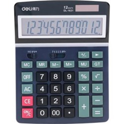 Калькулятор 12 разрядов E1631 203х155х42 мм черный (1026036) Deli {Китай}