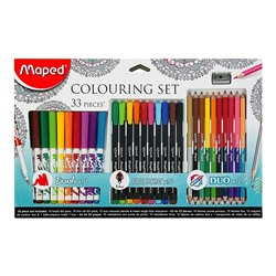 Набор для рисования Maped Color Peps 33 предмета: фломастеры, ручка капилярная, карандаши цветные двусторонние, точилка