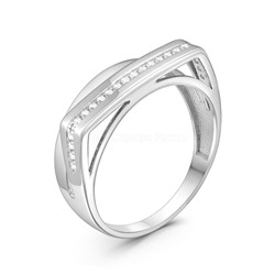 Кольцо из серебра с фианитами родированное К-4261-Р