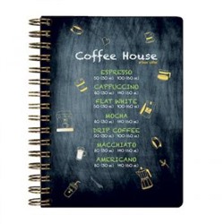 Записная книжка на спирали А6 60л клетка "COFFEЕ HOUSE" 7-60-005/02 Bruno Visconti {Китай}