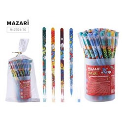 Ручка шариковая масляная "POP ART" синяя 0.7 мм M-7691-70 Mazari {Китай}