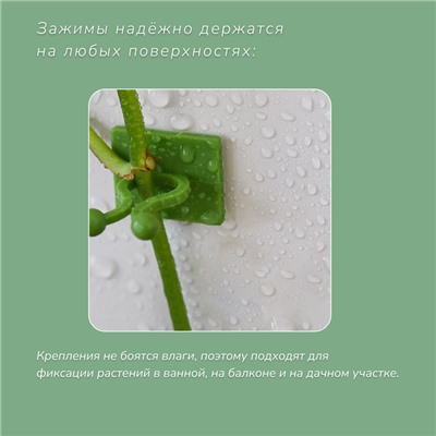 Крепления для вьющихся растений, самоклеящиеся, d = 9 мм, цвет МИКС, Greengo