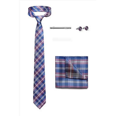 Набор: галстук, платок, запонки, зажим "Уверенность" SIGNATURE #787194