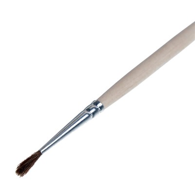 Кисть для рисования, Пони круглая № 1 (диаметр обоймы 1 мм; длина волоса 10 мм), деревянная ручка, Calligrata