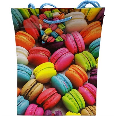 Пакет подарочный бумажный Antella (Антелла) Разноцветные макаруны, 17,8х22,9х9,8 см