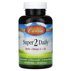 Carlson Super 2 Daily, 60 Soft Gels